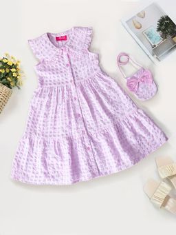 PSPeaches - Lavender Self Design Dress