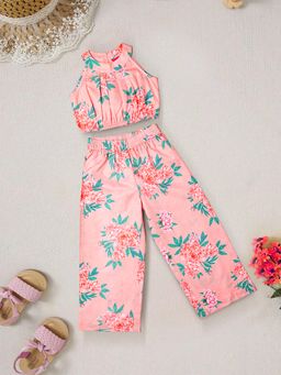 PSPeaches - Peach Floral Top and Pant (Set of 2)