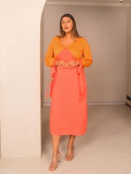 WHY SO BLUE - Womens Colorblock Multi-Color Dress