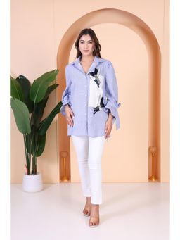 GAGAN VOHRA - Womens Embroidered Blue Shirt