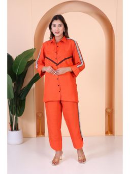 GAGAN VOHRA - Womens Sequined Orange Co-Ord Set