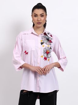 GAGAN VOHRA - Womens Embroidered Pink Shirt