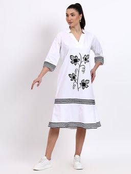 GAGAN VOHRA - Womens Embroidered White Dress