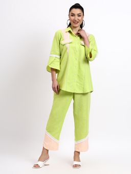 GAGAN VOHRA - Womens Sequined Green Co-Ord Set