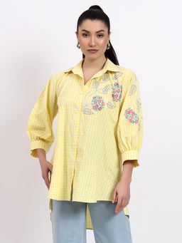 GAGAN VOHRA - Womens Embroidered Yellow Shirt