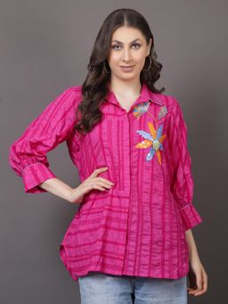GAGAN VOHRA - Womens Embroidered Pink Shirt