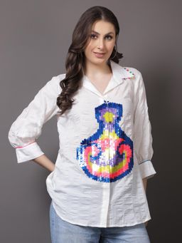 GAGAN VOHRA - Womens Sequined White Shirt