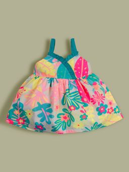 Mee Mee - Infant Girls Multicolor Cotton Butterfly Printed Frock