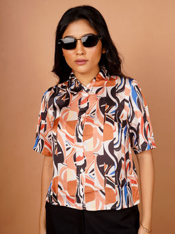 Zink London - Womens Multi Printed Basic Shirt