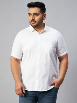 SHOWOFF - Men Comfort Fit Cotton White Solid Shirt