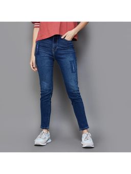 Xpose - Women Navy Blue Comfort Slim Fit High-Rise Stretchable Jeans