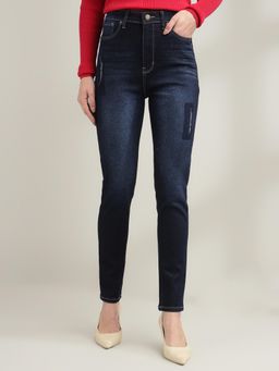 Xpose - Women Navy Blue Comfort Slim Fit High-Rise Stretchable Jeans