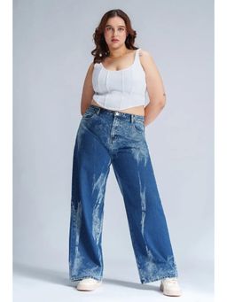 FREAKINS - Stellar Sapphire Curve Wide Leg Jeans