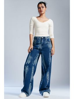 FREAKINS - Indigo Twilight Wide Leg Jeans
