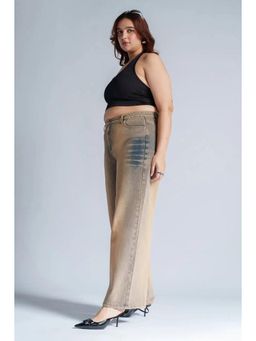FREAKINS - Dusty Dusk Curve Wide Leg Jeans