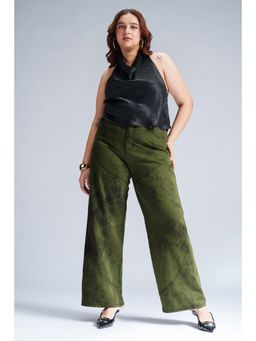 FREAKINS - Stardust Olive Curve Panelled Straight Fit Jeans