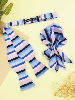 PELUCHE - Multi-Color Open Bow Tie and Pocket Square Set
