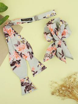 PELUCHE - Green Open Bow Tie and Pocket Square Set