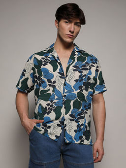 Campus Sutra - Mens Floral Abstract Multi-Color Shirt