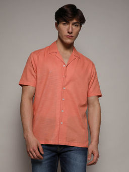 Campus Sutra - Mens Heathered Orange Shirt