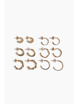 H&M - Women Gold 6 pairs hoop earrings