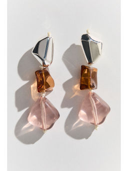 H&M - Women Pink Beaded dangle earrings