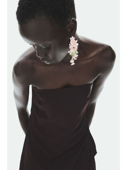 H&M - Women Pink Flower-detail cluster earrings