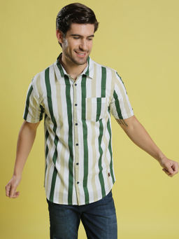 Campus Sutra - Men Striped Casual Multicolor Shirt