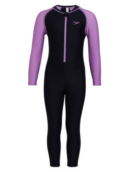 Speedo - Girls Endurance10 Essential All In One Suit - True Navy & Sweet Purple