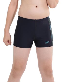 Speedo - Boy's Endurance10 Hyperboom Panel Print Aquashort - True Navy & Harlequin Green