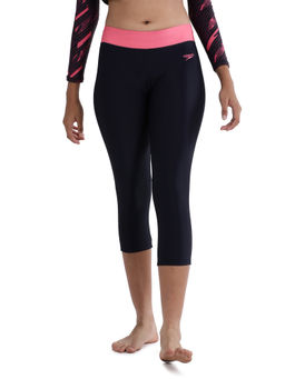 Speedo - Girl's Endurance10 Active Capri - True Navy & Fadango Pink