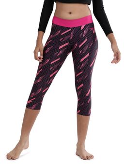 Speedo - Girl's Endurance10 Hyperboom Printed Capri - True Navy & Electric Pink
