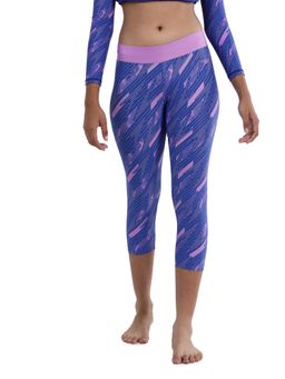 Speedo - Girl's Endurance10 Hyperboom Printed Capri - Sweet Purple & True Cobalt