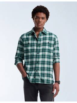 Flying Machine - Men's Plaid Checked Twill Shirt