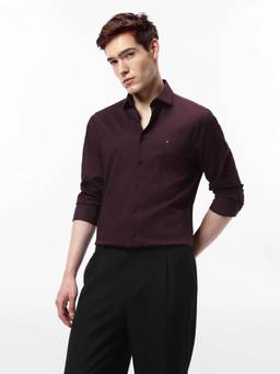 Tommy Hilfiger - Solid Regular Fit Satin Woven Shirt