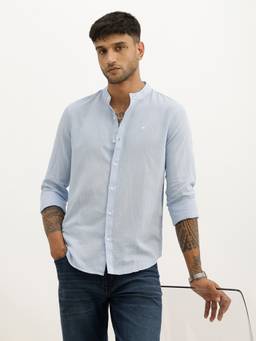 WROGN - Solid Slim Fit Full Sleeve Shirt