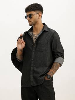 WROGN - Solid Slim Fit Full Sleeve Shirt