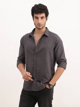 WROGN - Slim Fit Solid Full Sleeve Shirt