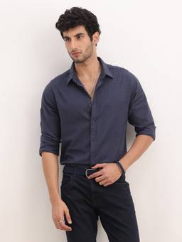 WROGN - Solid Slim Fit Full Sleeve Shirt