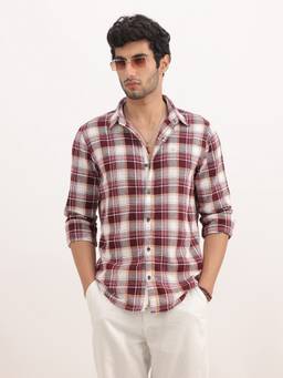 WROGN - Slim Fit Checkered Full Sleeve Shirt