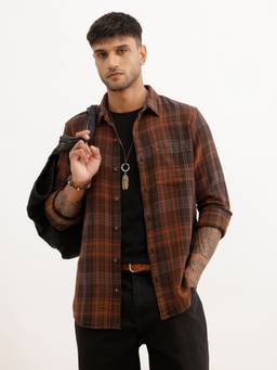 WROGN - Slim Fit Checkered Full Sleeve Shirt