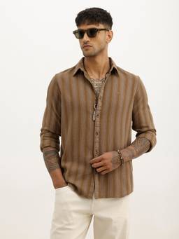 WROGN - Classic Slim Fit Textured Stripe Shirt