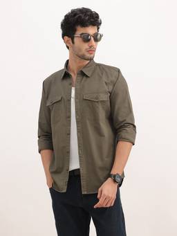 WROGN - Slim Fit Double Pocket Full Sleeve Shirt