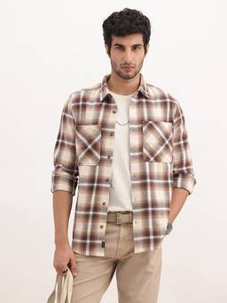WROGN - Checkered Slim Fit Double Pocket Shirt