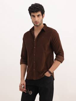 WROGN - Slim Fit Solid Corduroy Shirt