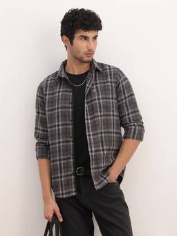 WROGN - Slim Fit Checkered Full Sleeve Shirt