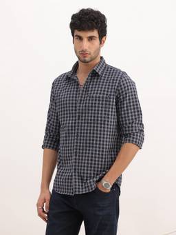 WROGN - Slim Fit Checkered Full Sleeve Shirt