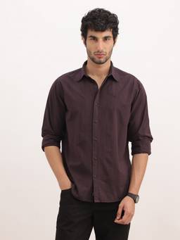 WROGN - Solid Slim Fit Textured Shirt