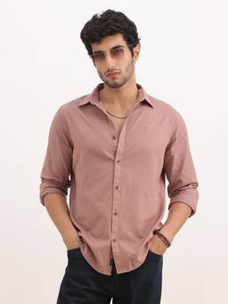 WROGN - Solid Slim Fit Full Sleeve Shirt