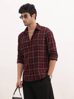 WROGN - Slim Fit Checkered Full Sleeve Shirt